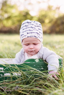 cute baby out on the farm